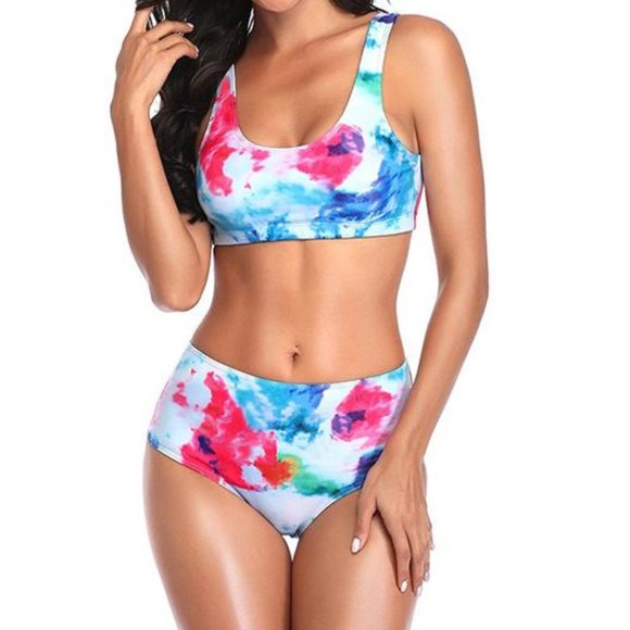 Tie Dye 2 PC Bandage bikini swimsuit Bathing-suit - Picture 7 of 7